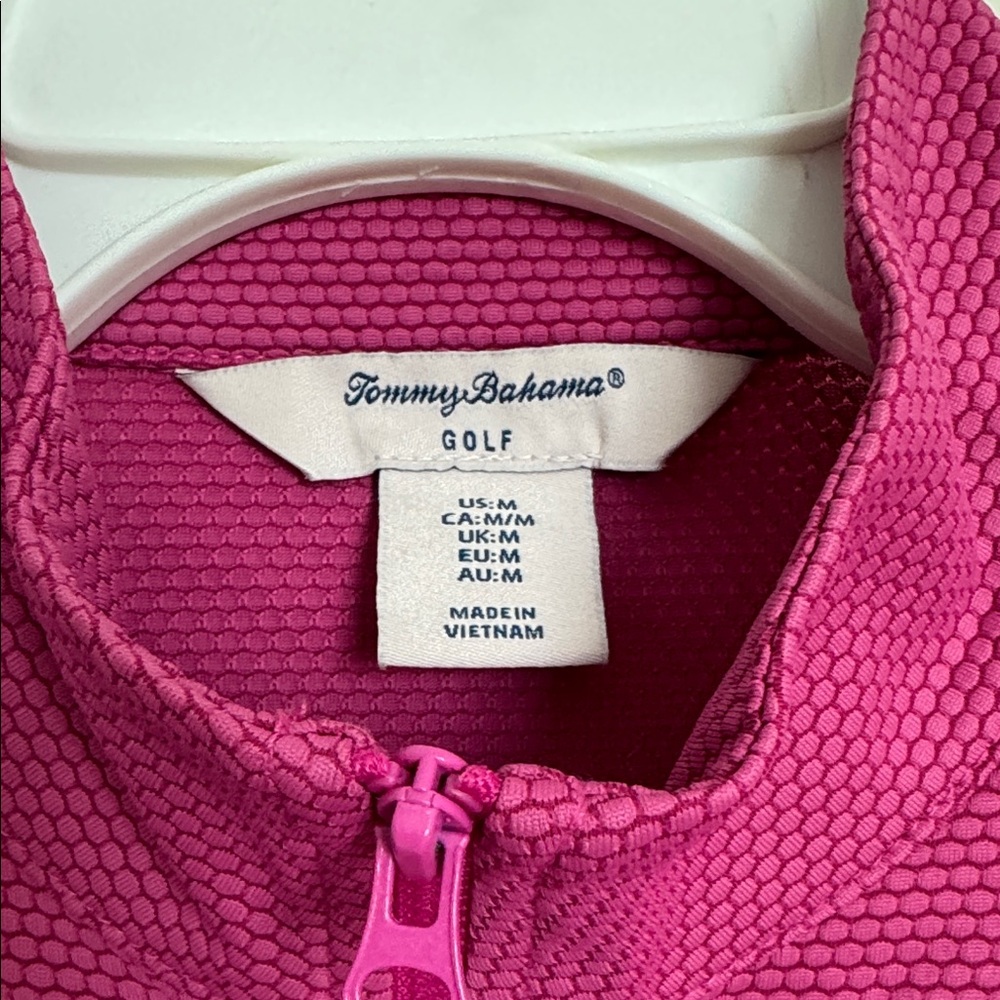 Tommy Bahama Dark Pink Golf Full zip Jacket, M - Picture 2 of 5